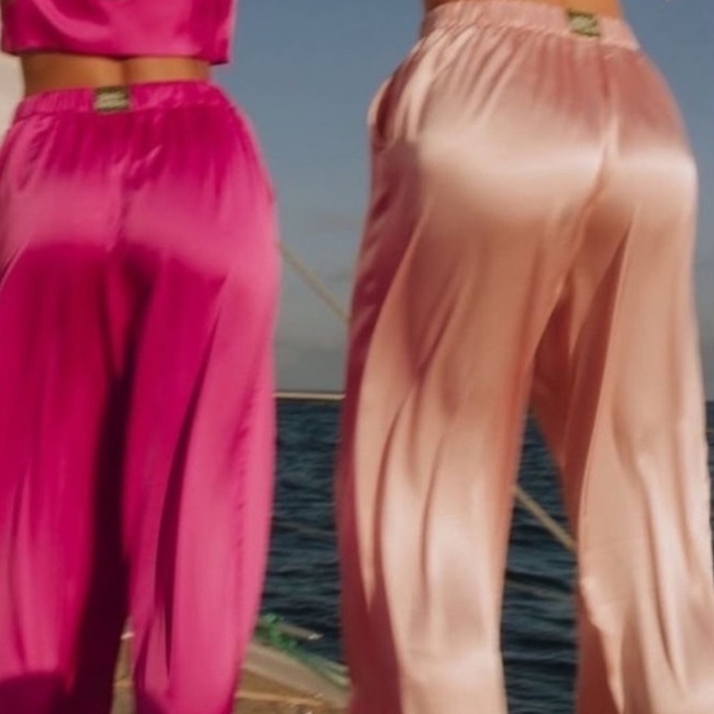 Daily Drills Pink and Cream Track Pants with Relaxed Fit